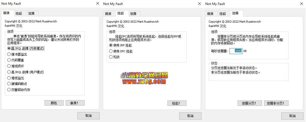 NotMyFault微软蓝屏工具v4.21汉化版-第4张插图